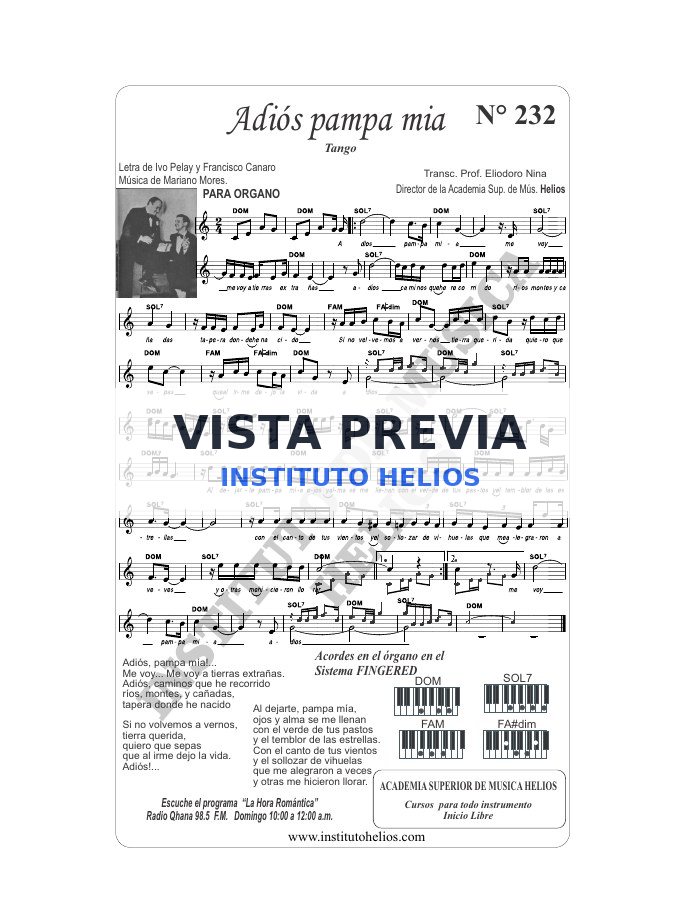 Vista previa de Adios pampa mia